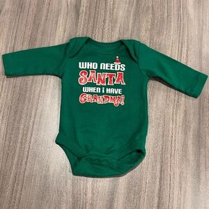 Green “Who Needs Santa When I Have Grandma” Onesie – Newborn